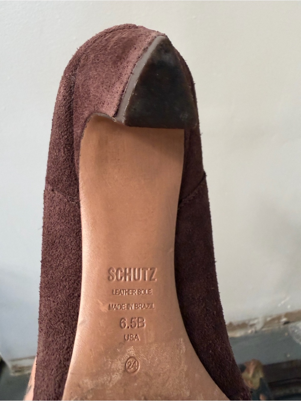 SCHUTZ Brown purple Suede Western Ankle Boots with Mid Heel - Picture 8 of 10